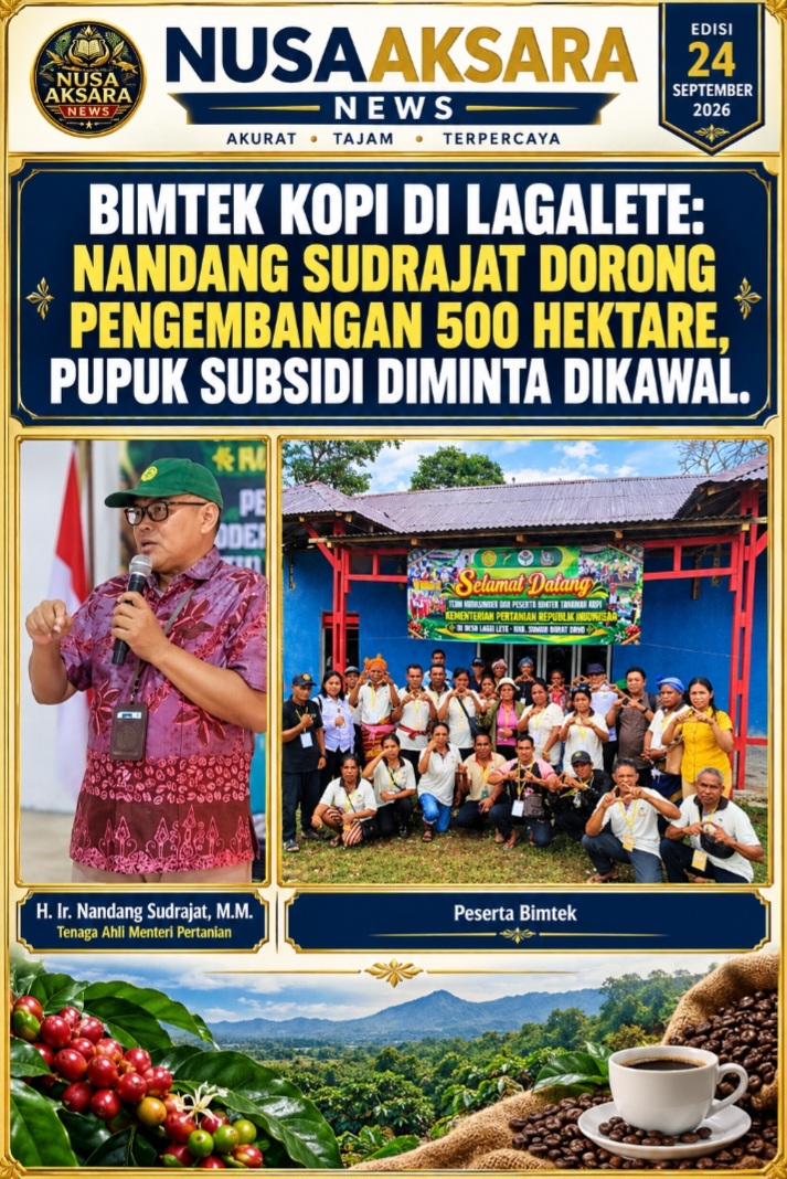 BIMTEK KOPI DI LAGALETE: NANDANG SUDRAJAT DORONG PENGEMBANGAN 500 HEKTARE, PUPUK SUBSIDI DIMINTA DIKAWAL.