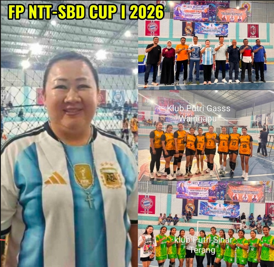 Buka Turnamen Voli se-Daratan Sumba, Jane Natalia Suryanto Bakar Semangat Atlet Muda.